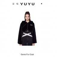 YUYU active  Genie Fur Coat 黑色毛毛短版連帽外套 黑M