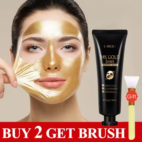 24K Gold Snail Collagen Peel Off Mask Reduce Blackheads Deep Cleaning Oil-Control Shrink Pores Hydra
