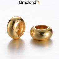 10pcs Brass Spacer Beads Rondelle golden 8x4mm Hole: 4mm