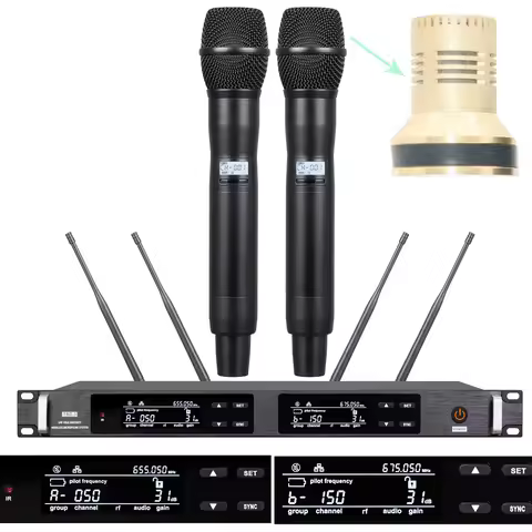 ULXD4D UHF 300 Channel Stage Performance Karaoke Wireless Microphone System SKM9000 Handheld Head Be