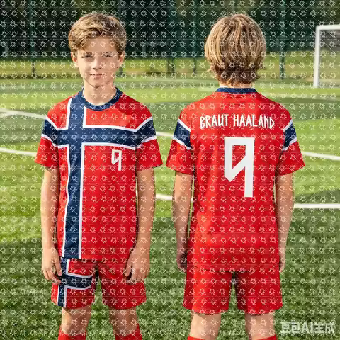 2026 Haaland No. 9 Children's Football Jersey and Shorts Set, Football Peripheral Sportswear
