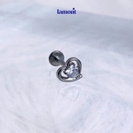 Titanium Hollow Heart Stone Piercing (F136) • Lamontshop