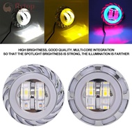 FLYTOP 8000LM Motorcycle Headlight LED Angel Devil Eyes Headlight Projector Lens High/Low Beam Strob