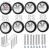 8pcs Luggage Wheels Replacement Kit,Dia 2in/50mm Thick 0.47in/12mm Resistant Rubber Mute Caster Repl