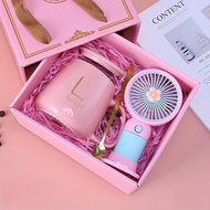 Premium Mug Gift - Mini Fan + Luxury Box (💘Birthday Gift) Ideas Gift for Friends & Mom