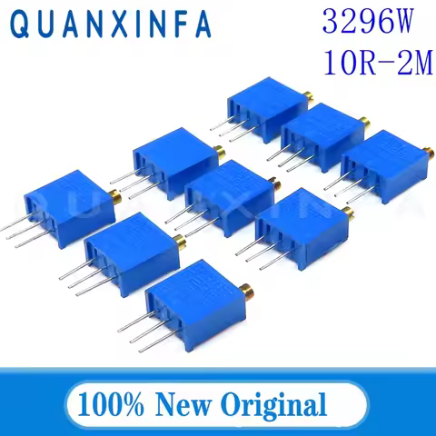 5PCS 3296W-103 104 3296W 10 50 100Ohm 1K 2K 5K 10K 20K 50K 100K 200K 500K 1M 2M Ohm 200R 500R Trimpo