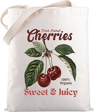 Fruit Lover Gift Cherries Tote Bag Cherry Themed Gift Foodie Inspired Shoulder Bag Farmer Market Mer