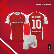 setelan futsal baju futsal jersey bola zero edition - free pasang nama - merah m