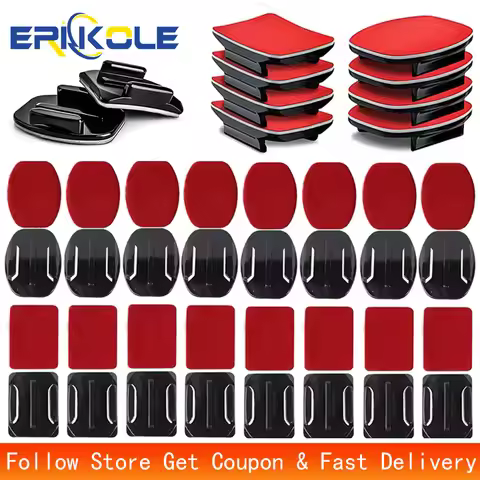 For GoPro Action Helmet Adhesive Sticky Mounts Flat-Curved-3M Mount for DJI Osmo Insta360 AKASO SJCA