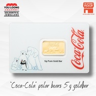 Youloong Suisse PAMP Coca-Cola Holiday Polar Bears Special Design 5g goldbar 999.9GOLD