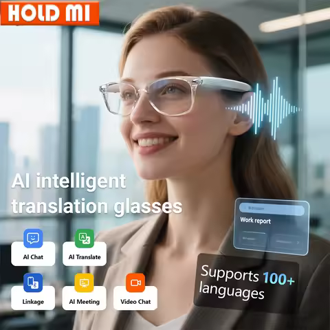 Smart Glasses AI translation 100+ Languages Make Receive Calls Music Calling Noise Reduction Light B
