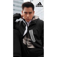 ADIDAS M WND FL JACKET 防風外套 風衣 黑白 彭于晏 代言 DZ0052