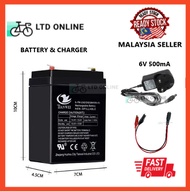6V Rechargeable Battery 6v4.5Ah Battery Charger 6V 500mA