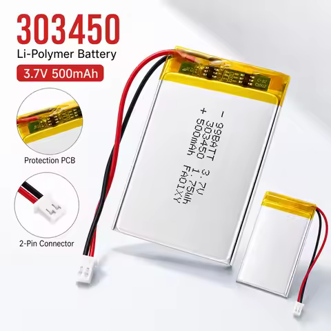 Rechargeable LiPo Battery 303450 3.7V 500mAh Li-Polymer Cell Portable Replacement For DVD Driving Re