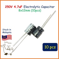 10PCS 250V 4.7uF Electrolytic Capacitor Kapasitor Elco 250V4.7UF 8x12mm
