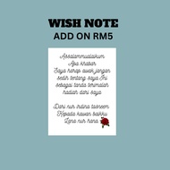 Wish Card | Gift Card | Stickers Wish Note A6 | kad Ucapan