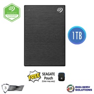 Seagate One Touch 1TB (Black) Portable Hard Drive (STKY1000400) with FREE Seagate Pouch