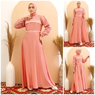 (QWE) KINAN GAMIS MAXI DRESS PREMIUM MAXMARA SILK TILE / GAMIS PESTA / GAMIS KONDANGAN / MAXI