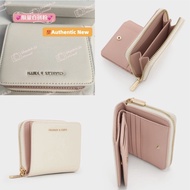 🆕新加坡尊櫃💯正品| 小CK全新Finley奶油白粉拉鍊子母釦摺疊短夾奶油白粉色 | 🇸🇬Charles & Keith Zip Around Short Folded Small Wallet Ca