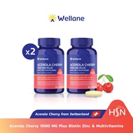 Wellane Acerola Cherry 1000 mg Plus Biotin Zinc &amp; Multivitamins