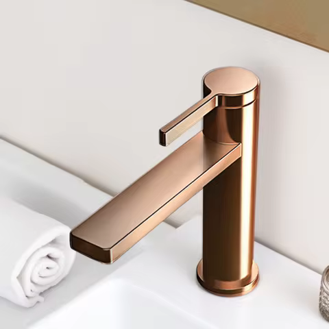 AITANA Modern Brass Black Bathroom Faucet with Simple Design, One Hole Single Handle Hot and Cold Wa