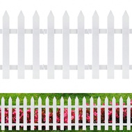 10pcs Heavy Duty White Plastic Garden Fence Panels 4.6x11.41 Inches (12x29cm) - Waterproof And Rust-