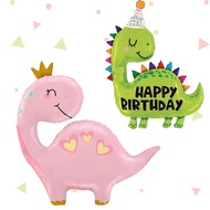 Pink crown dinosaur aluminum film balloon   birthday party crown dinosaur aluminum film balloon