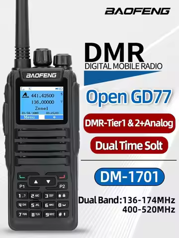 Baofeng DMR DM 1701 Digital Walkie Talkie Dual Mode Analog Two Way Radio Open GD77 Dual Time Slot Ti