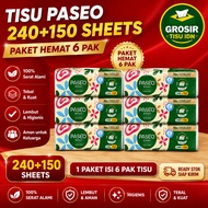 (6 Pcs) PASEO Tissue 240+150 sheets 1 Pack contains 6 Tissue Packs