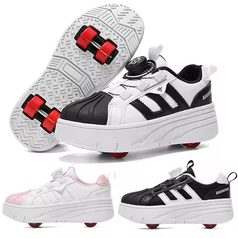 Safe and Durable Outdoor Roller Sneakers Kids Outdoor Skating Shoes Children Roller Shoes Rechargeab