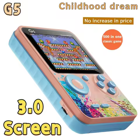 G5 500 in 1 MINI Game Handheld Game Players Portable Retro Video Console Boy 8 Bit 3.0 Inch Color LC