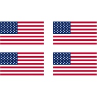 Rogue River Tactical 4 Pack USA American Flag Decal Bumper Sticker 5"x3"