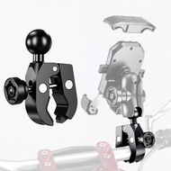 Anti-Theft Aluminum Alloy Motorcycle Handlebar Clamp Mount Base with 25.4mm TPU Ball for Rails 12mm 