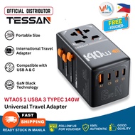 TESSAN WTA05 Universal Travel Adapter 140W GaN with 3 USB C and 1 USB A Charging Ports