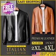 Men Jacket Leather Motorcycle Casual Plus Size Waterproof Jaket Lelaki Motor Kulit Saiz Besar Jaket Lelaki MalaysiaMurah