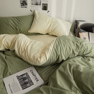 Light Green Bed Sheet Set Quilt Cover Fitted Bedsheet Duvet Cover Single Size Super Single King Size