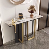 Marble Console Table Foyer Entrance Table Modern Simple Strip ACase Shelve Meja Masuk Hotel Console 