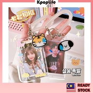 INS Acrylic Clear Photocard Holder with Keychain Idol Card Holder Protective Card Holder ID Card Ido