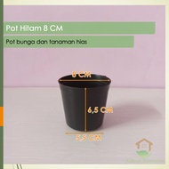 Pot Bunga Hitam Polos 8 / Pot Bibit / Pot Semai Plastik Murah