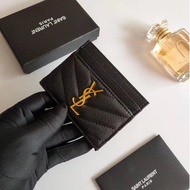 [Original Authentic with Packaging Box] SAINT LAURENT YSL CASSANDRE Metal Logo Quilted Surface Stitc