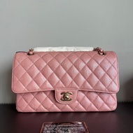 Chanel 19S 珠光粉色CF25荔枝牛皮  Iridescent pink medium classic flap bag caviar