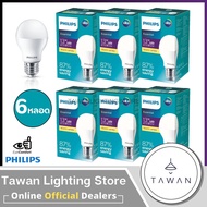 [6หลอด] Philips หลอดไฟแอลอีดี 13วัตต์ LED PHIILIPS Bulb 13w ขั้ว E27 รุ่น Essential แสงขาว Daylight 