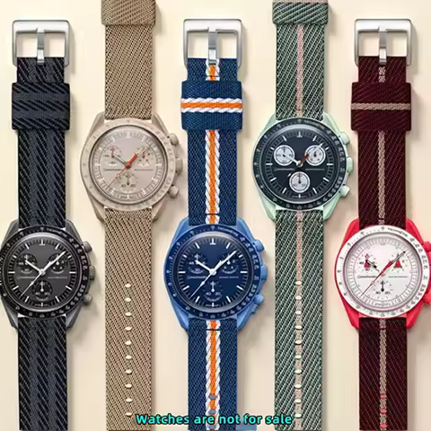 20mm Canvas strap men For Omega X Swatch Joint MoonSwatch Nylon Band For Omega X Swatch MoonSwatch B
