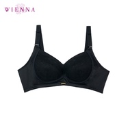 WIENNA BRA PLUS SIZE  DB45122  ชุดชั้นในเวียนนา ไร้โครง ไซซ์ใหญ่ (BCDE38-42) เสื้อชั้นในลูกไม้ สีดำ 