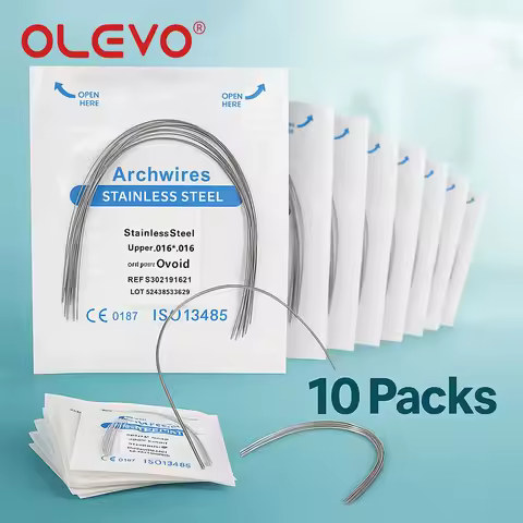 100Pcs/10Packs Dental Arch Wires Stainless Steel Ovoid Form Orthodontic Wire Lower/Upper 012/014/016