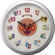 Rhythm (Rhythm) Saikai Anpanman Hanging Clock Character Analog Silver 4kg713-M19 【Direct from Japan】