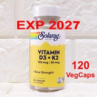 Solaray Vitamin D3 K2 5000 IU Soy Free 120 VegCaps Solaray Vit D3K2