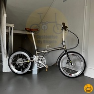 Fnhon Gust 20” • 10 Gears Shimano Litepro Schwalbe Folding Foldable Foldie Fold Bicycle Bike Titanium Gold Silver