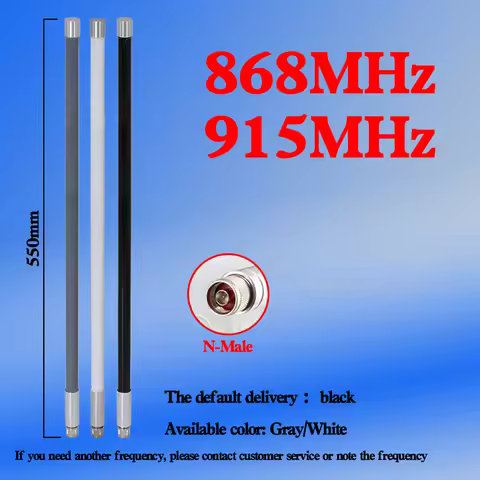 Outdoor LoRa 868MHz 915MHz Hotspot Antenna N-Male Connector Outdoor Waterproof Fibreglass Aerial For