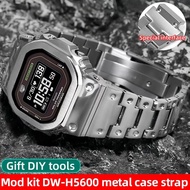 DW H5600 Upgrade Steel Case&Strap Mod Kit For CASIO 3516 DW-H5600 DW-H5600MB Metal bezel Band replac